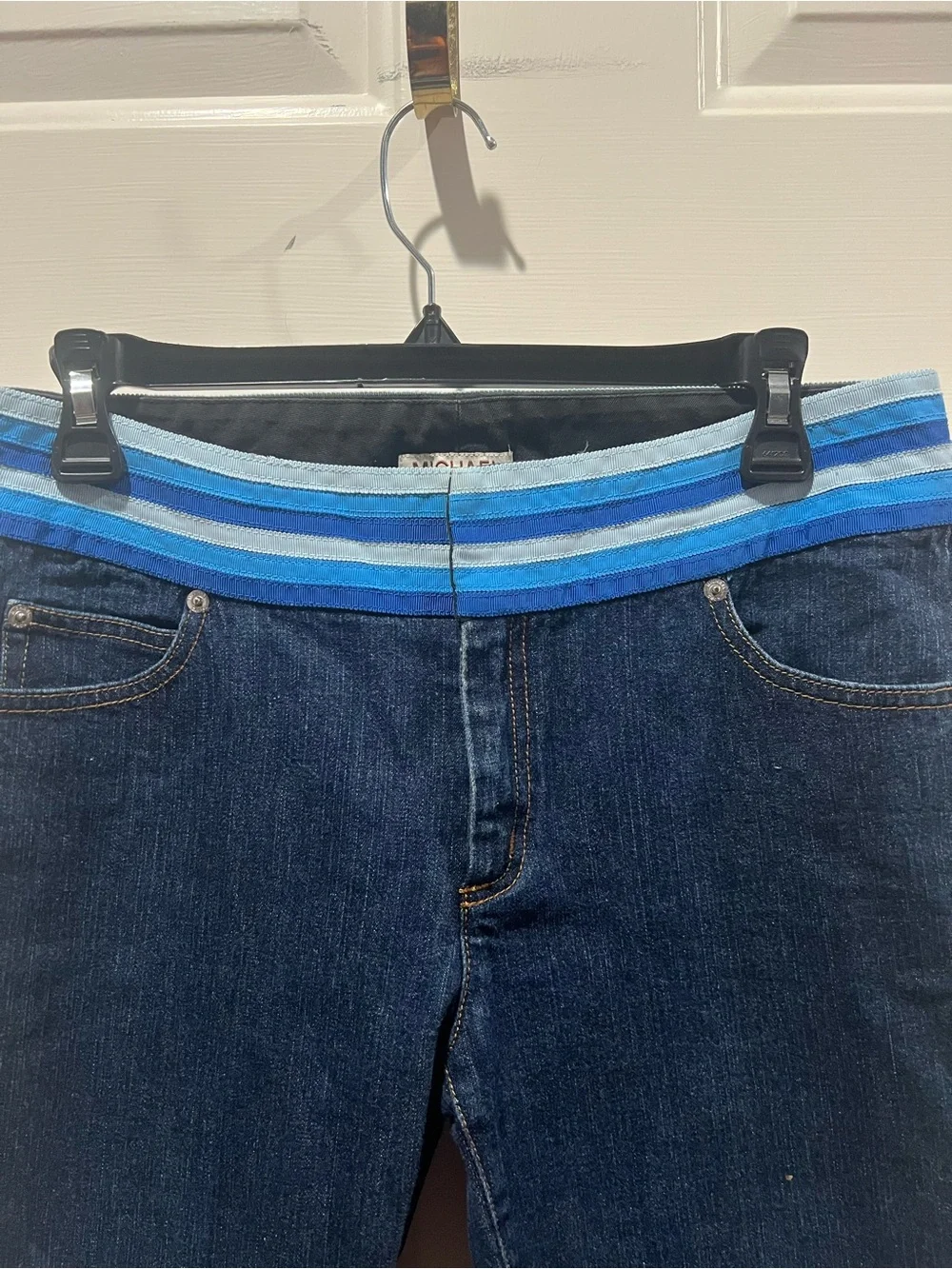 Michael Kors Dark Denim Jeans with Blue Accent Waistband